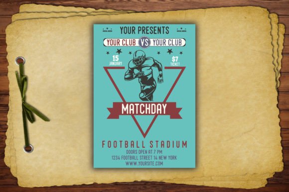American Football Match Flyer Print Temp for Crafts & Graphics