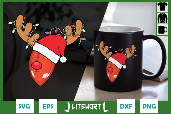 American Football Reindeer X-mas Lights: Graphics for Crafts