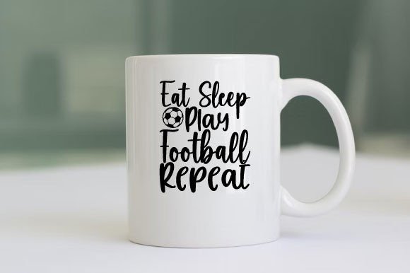Eat Sleep Play Football Repeat SVG Design for Crafts & Graphics