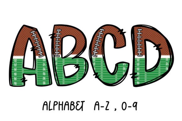 Football Alphabet Sublimation Graphics for Crafts & Handmade Business