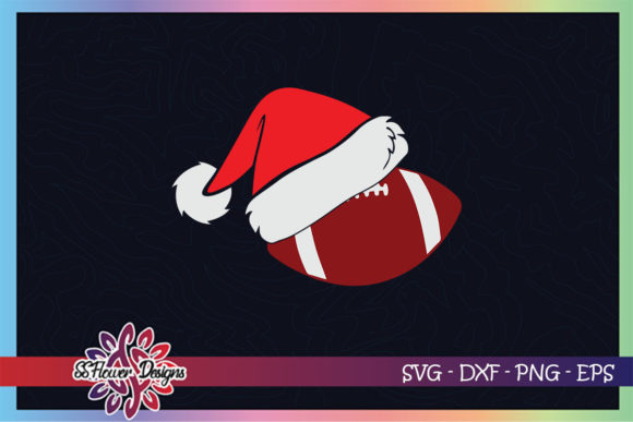 FootBall Ball Santa Christmas Hat: Festive Graphics for Local Business Branding