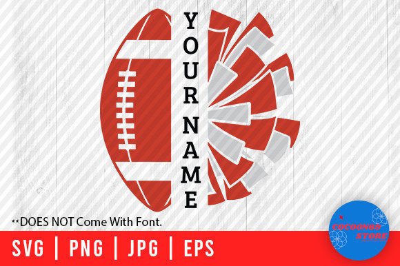 Football Cheer Mom Name Frame SVG for Crafts & Graphics