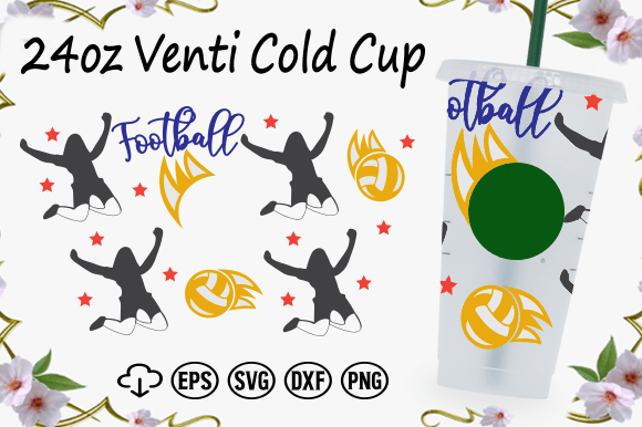 Football Cold Cup 24oz SVG Cut Files for Crafts & Graphics Sellers