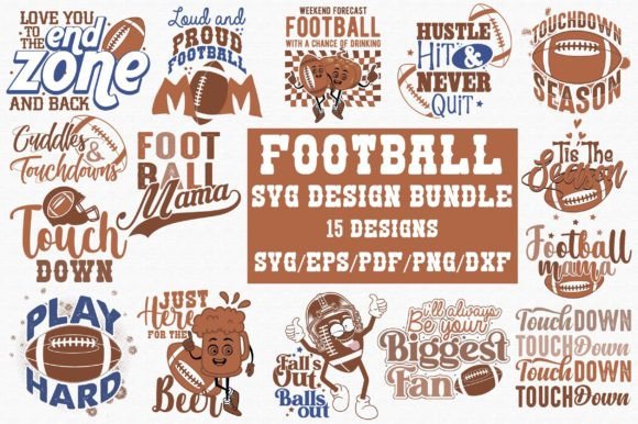Football SVG PNG Bundle Design for Crafts & Graphics Projects