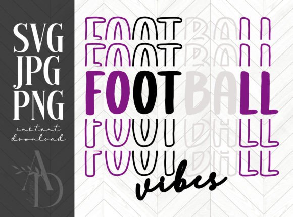 Football Vibes Repeat Purple Word Design: A Graphic Designer’s Take for Crafts & Marketing