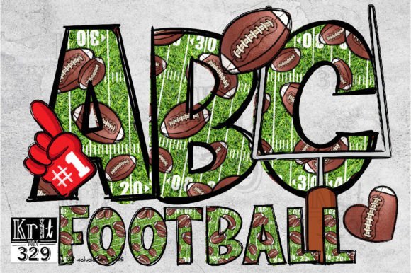h1Football Pattern Alphabet Graphics for Crafts & Digital Selling/h1