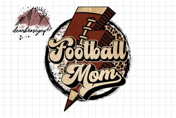 Mom Football Lightning Bolt Leopard Graphics for Crafts & Digital Selling