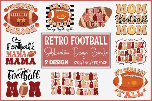 Retro Football Graphics Bundle for Crafts