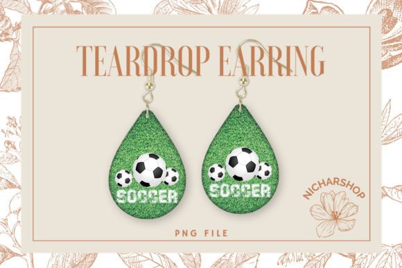 Soccer Football Sport Teardrop Earring3 Graphics for Crafts