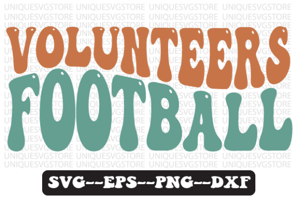 Volunteers Football Retro Wavy SVG: A Crafts-Friendly Graphic for Dynamic Design Projects