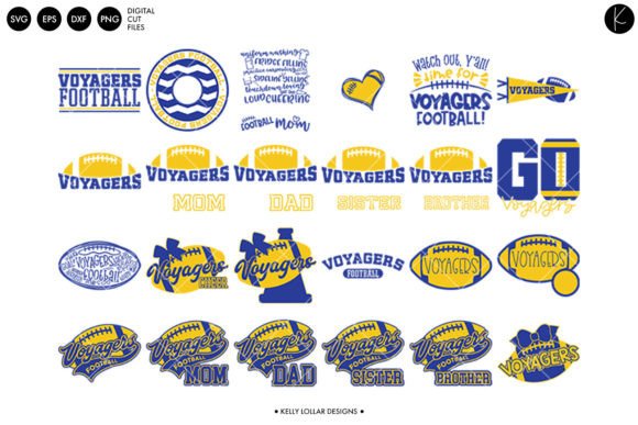 Voyagers Football Bundle: Graphic Design for School Spirit Crafts